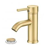 BWE Brushed Gold Single Hole Bathroom Faucet