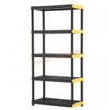 5-Tier Plastic Garage Shelving Unit, Black
