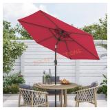 7.5 ft Patio Market Crank & Tilt Umbrella, Red