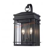 Broward 17in. 2-Light Black Outdoor Wall Light