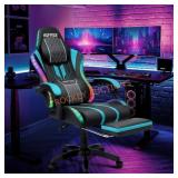 Faux Leather Ergonomic Gaming Chair Blue