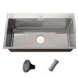 QATSPACE 30 in. Sink, 16G Gunmetal Sliver
