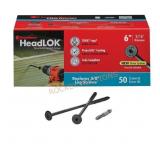 HeadLOK Wood Screws, Flat Head, Black (50)