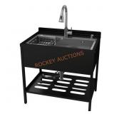8 in. D x 17.5 in. W 18.5 gal Sink Black