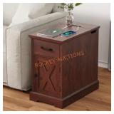 Hommpa Farmhouse End Table with Outlets