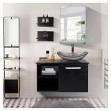 28" W x 19" D x 28" H Black Vanity, BOX 1 ONLY