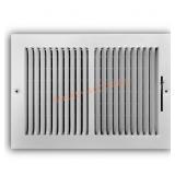 12 in. x 8 in. 2-Way Steel Register, White