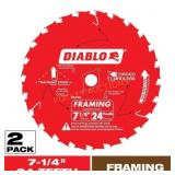 DIABLO 7-1/4" x 24-Tooth Framing Blade 2-Pack
