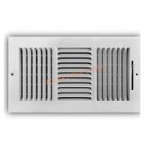 12x6 in. 3-Way Steel Register, White