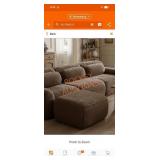 Brown Plush Ottoman *ONLY