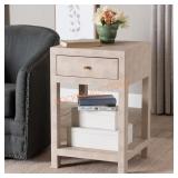 Dansby 18.1 in. Beige Rectangle End Table
