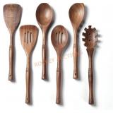 Gudamaye 12' Black Walnut Utensils - 6 Pcs Set