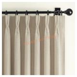 Pleated Drapes Linen 84' Curtains 2 Panels