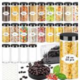 PeacePeo 16 OZ Plastic Jars with Lids (24)