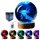 Axolotl Lamp 3D Crystal Ball Night Light