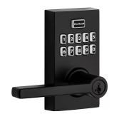 SmartCode Matte Black Door Lock with SmartKey