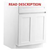 White Shaker Base Cabinet 24" W x 24" D, Has Dama