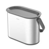 1 Gal Stainless Steel Trash Can with Gray Lid