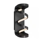 Swirl 1-Light Black Outdoor Wall Light