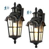 16.8 in Black Motion Sensing Lanterns, 2-pack