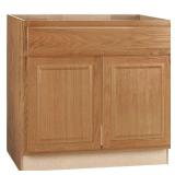 Hampton 36 in Sink Base Cabinet, Oak