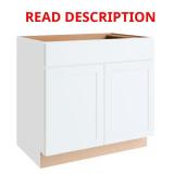 Courtland 36W x 24D Shaker Base   Polar White