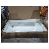 Durabase Fiberglass Shower Floor, 30" x 60", Whit