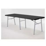 6 Ft Black/Silver Dining Table Seats 6