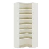65 in. H Corner Shoe Cabinet - 8 Tier, White