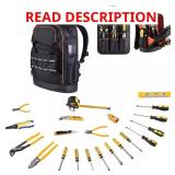 (Zipper is Broken) VEVOR Tool Backpack with Tools