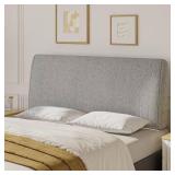 Gray Queen Adjustable Upholstered Headboard