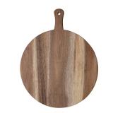 Suar Wood Round Cutting Board with Handle