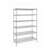 Silver 6-Tier Wire Shelving Unit 48x72x24