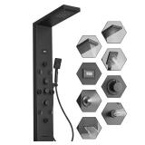 Dual 5-in-One 8-Jet Shower Panel Matte Black