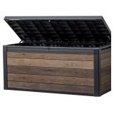 Keter 150-Gal Resin Deck Box Walnut