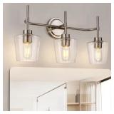 22 in. 3-Light Brushed Nickel Vanity Light