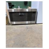 stainless steel and black microwave oven