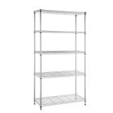 HDX 5-Tier Steel Wire Shelving Unit, Chrome