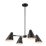 4-Light Matte Black Transitional Chandelier
