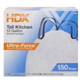 13-Gal White Trash Bags, 150ct
