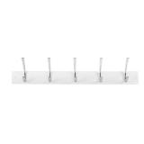 MDF Wall Coat Rack, 5 Hooks, White