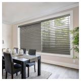 Driftwood Gray Cordless Faux Wood Blinds 32x48