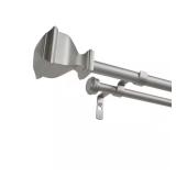 Napoleon Double Curtain Rod Kit, Matte Silver