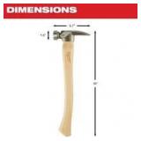 Milwaukee 19OZ SMOOTH FACE HICKORY HAMMER