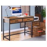 51" Rustic Brown Rectangle 5 Drawer Computer Desk