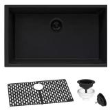 Epigranite 30-in Undermount Black Sink