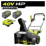 40V HP Cordless Snow Blower, 21 in, 2x8Ah