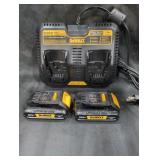 DeWalt 20V MAX 2Ah Batteries + USB Charger
