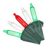 100-LED String Lights: Red, Green, White