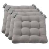 Mainstays Textured Chair Seat Pad Set, Gray